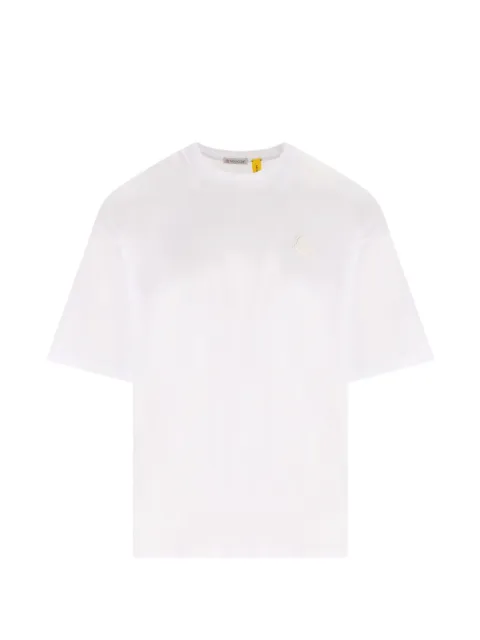 Moncler logo-embroidered T-shirt White M8C0000289AYW