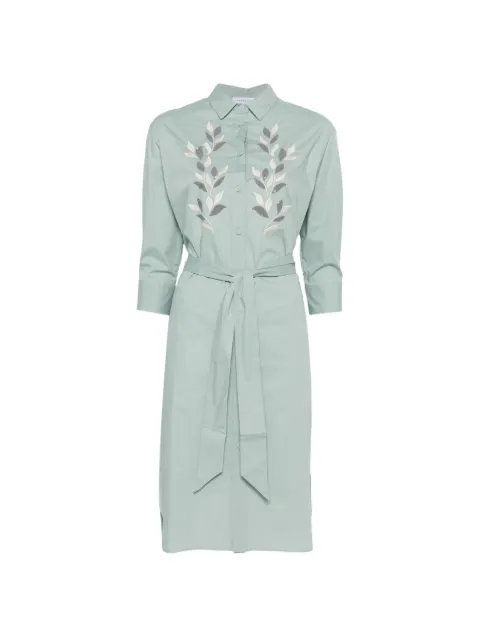 Rosso 35 embroidered tie-waist midi dress Green S7372VR443