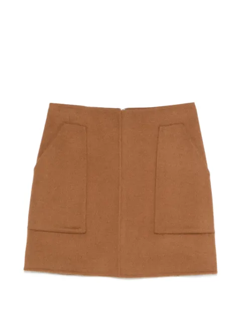 MAISON123 Camellia patch pockets mini skirt Brown 6556331