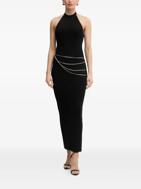 Herve Leger Sybil halterneck side-slit maxi dress Black HLT8551197