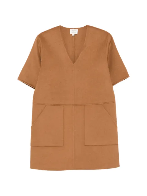 MAISON123 V-neck patch-pocket mini dress Brown 6556344