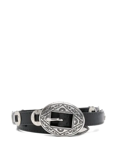 Golden Goose oval-buckle embellished belt Black GMA00819A000825