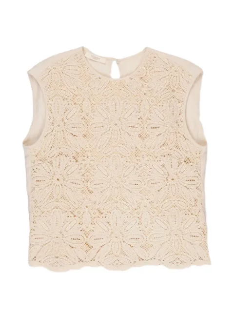 Glanshirt macramé-lace top Neutrals 5S2023L7058020