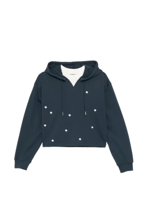 SPORT b. by agnès b. Floral embroidery hoodie Blue 1731QM77