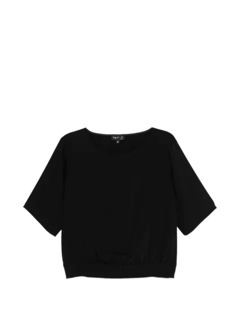 agnès b. black crape top Black L925UQ87