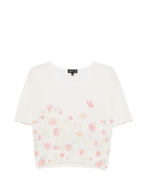 agnès b. floral Cosmos jumper White 80T6LH91