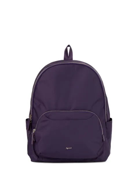 agnès b. zipped front pocket backpack Purple P452VN38