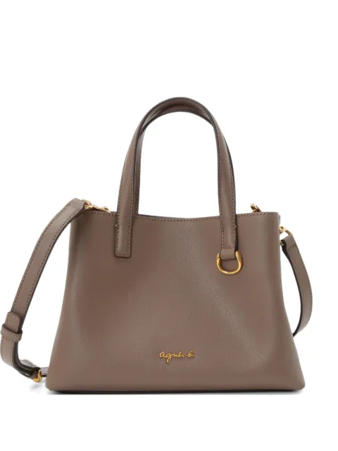 agnès b. Christelle top handle leather tote bag Brown P835VCZ8