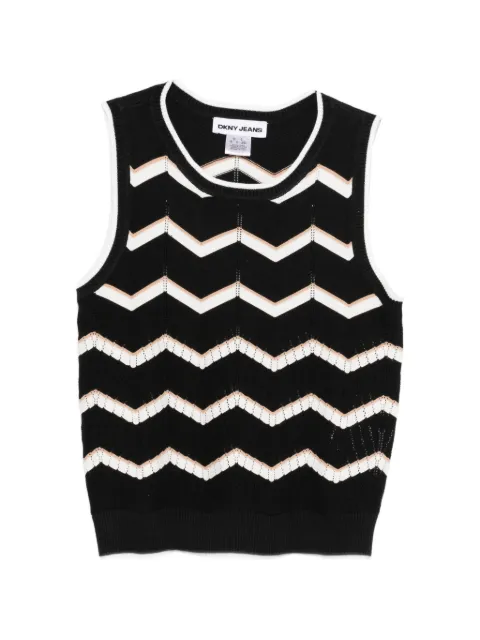 DKNY patterned knit top Black DJ6R0206