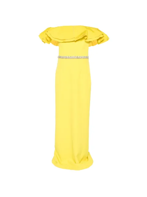 Safiyaa ruffled belted maxi dress Yellow DL14641BE681