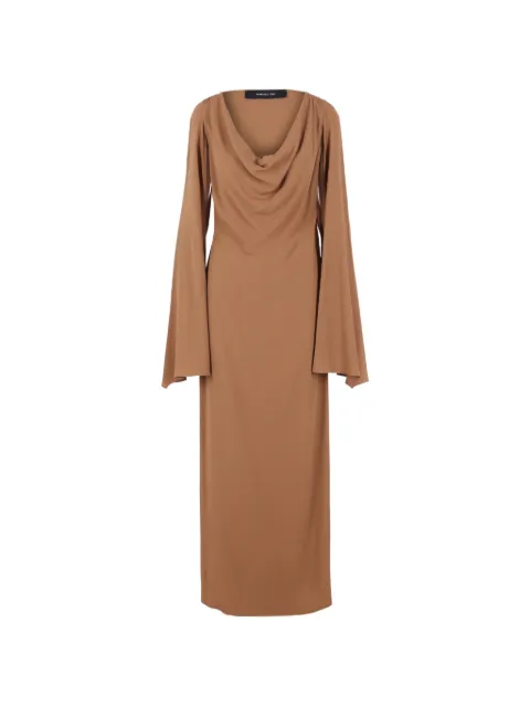 Federica Tosi cowl-neck long-sleeve dress Brown 4120441258