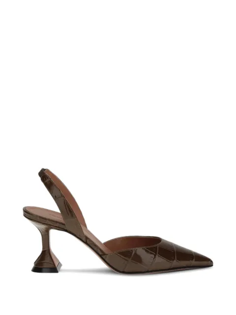 Amina Muaddi Holli slingback heeled pumps Brown 16S365908HOL