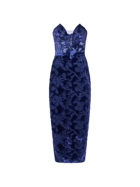 ARAFTU floral bow dress Blue RO02E0126