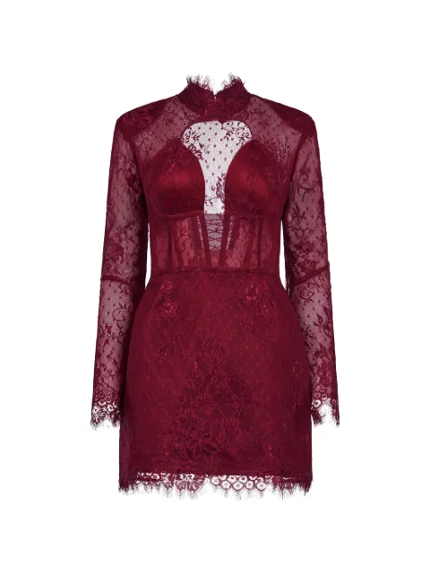 ARAFTU lace long-sleeve dress Red RO8220126