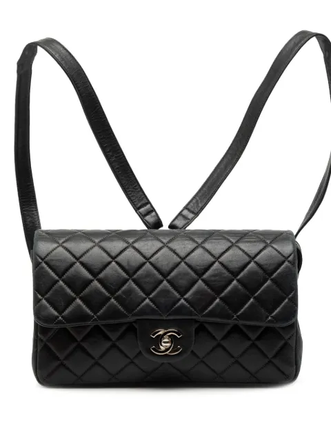 CHANEL Pre-Owned 1996-1997 Medium Quilted Lambskin Flap backpack Black X4G39R1H29ONF95O