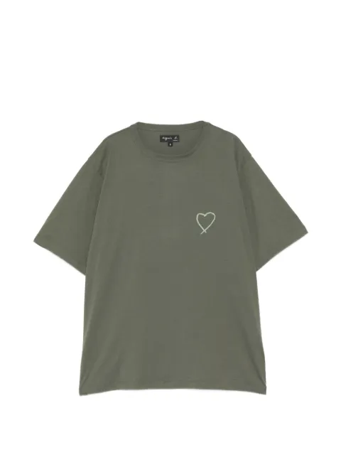 agnès b. heart logo T-shirt Green EBJ1SEI1