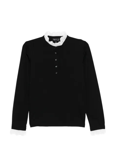 agnès b. lace collar top Black EDU3JIB3