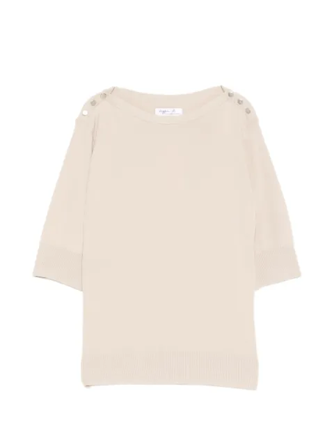 agnès b. button detail top Neutrals EDC3J155