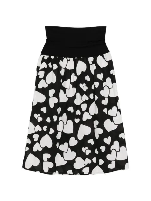 agnès b. tall waistband heart print skirt Black O155I900