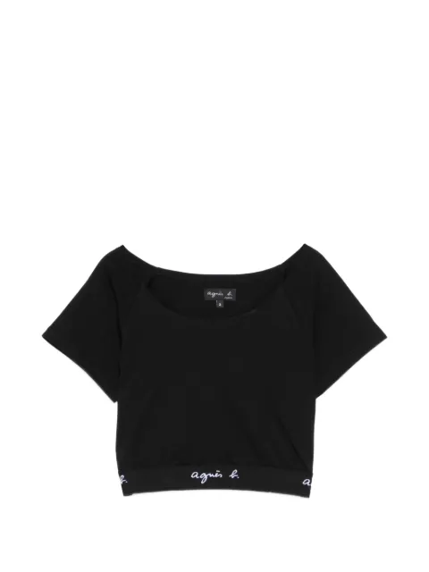 agnès b. cropped short-sleeve T-shirt Black EDR4JIB3
