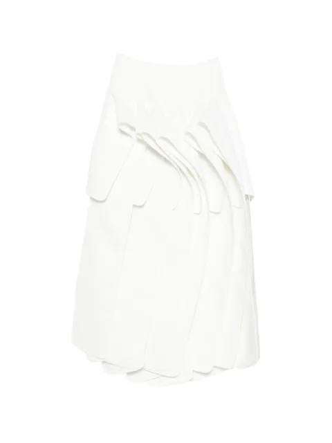 Maticevski tiered panel midi skirt White SK5599A24