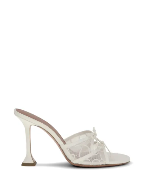 Amina Muaddi Eleonora lace-detail sandals White 16S365895ELE