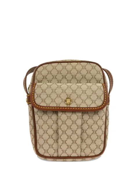 Celine Pre-Owned 1990s Macadam canvas leather shoulder bag Neutrals 125849