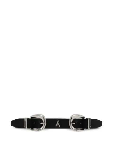 Patrizia Pepe double-buckle leather belt Black 8W0072L048