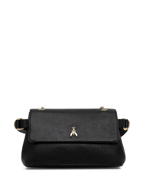 Patrizia Pepe logo-appliqué chain shoulder bag Black 8B0306L162