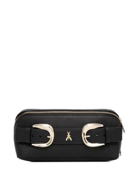 Patrizia Pepe buckle zip makeup bag Black 8Q0027L001