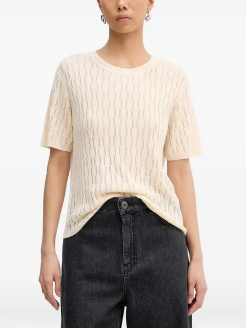 Patrizia Pepe openwork T-shirt Neutrals 8K0377K307