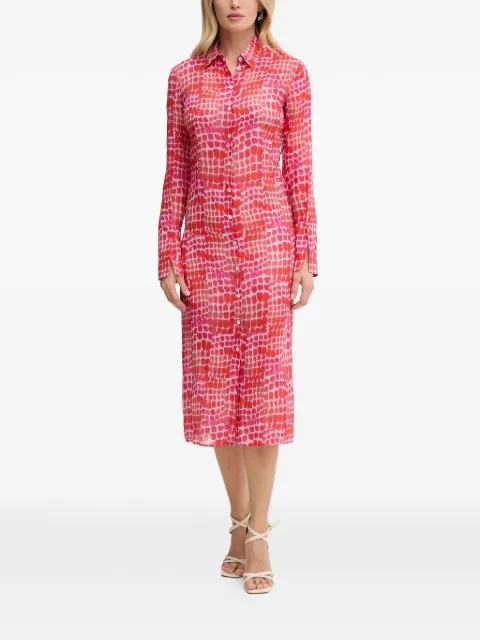 Patrizia Pepe buttoned patterned midi dress Pink 8A1662A725
