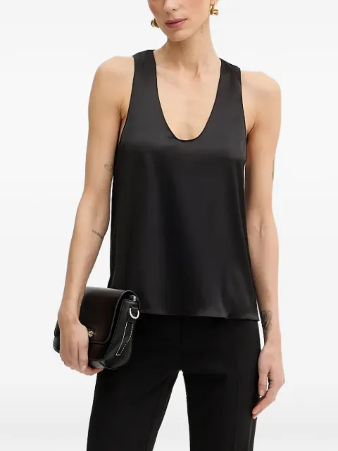 Patrizia Pepe scoop-neck logo-detail blouse Black 8C0725A269