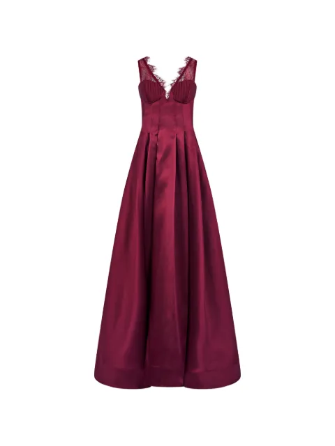 ARAFTU lace pleated dress Red RO8520126