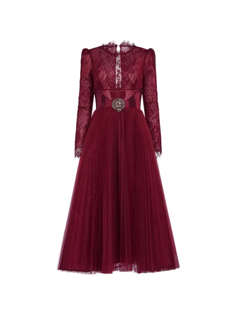 ARAFTU lace pleated dress Red RO2530126