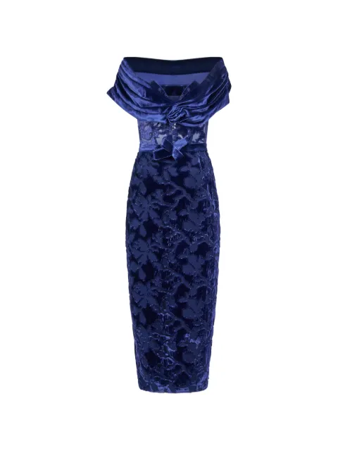 ARAFTU floral off-shoulder dress Blue RO022E0126