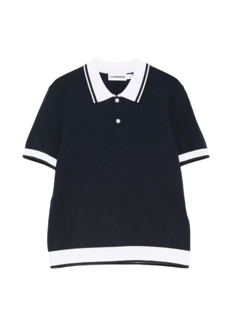 J.Lindeberg Polly pointelle polo top Blue BWKW15451