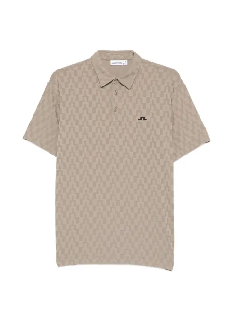 J.Lindeberg Kofe checkered short-sleeve polo Brown GMJT15431
