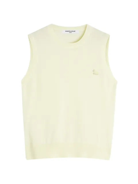 Maison Kitsuné Baby Fox sleeveless sweater Yellow PW00617KT1181