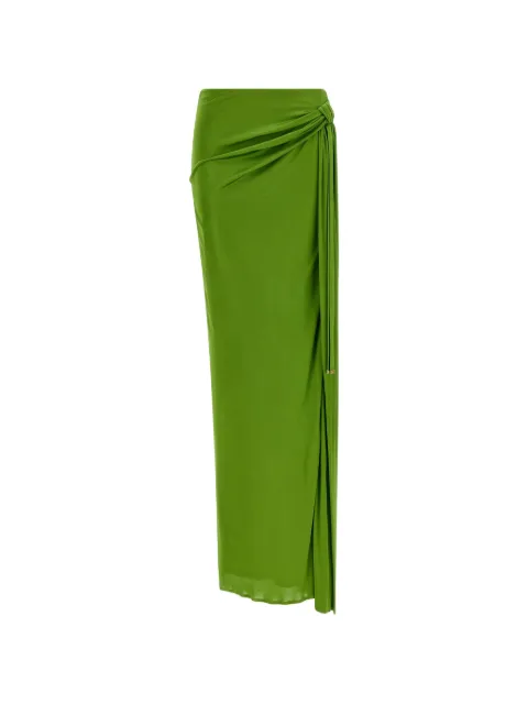 Elisabetta Franchi draped side-slit maxi skirt Green GO16661E2