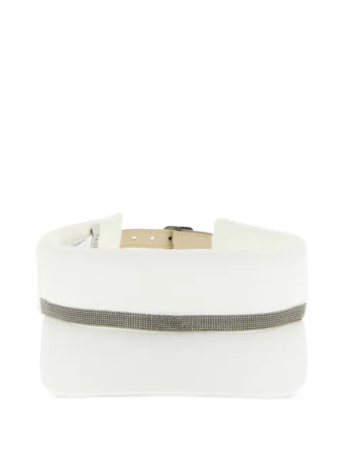 Brunello Cucinelli shiny band hats White MCAP9T001C007
