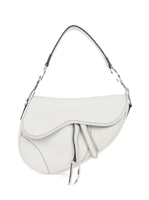 Christian Dior Pre-Owned 2002 Saddle leather tote bag White 155446