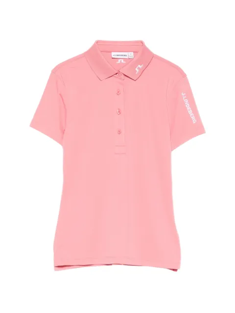 J.Lindeberg Tour Tech button polo top Pink GWJT14814