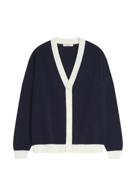 Maison Kitsuné button trim cardigan Blue QM00502KT1135