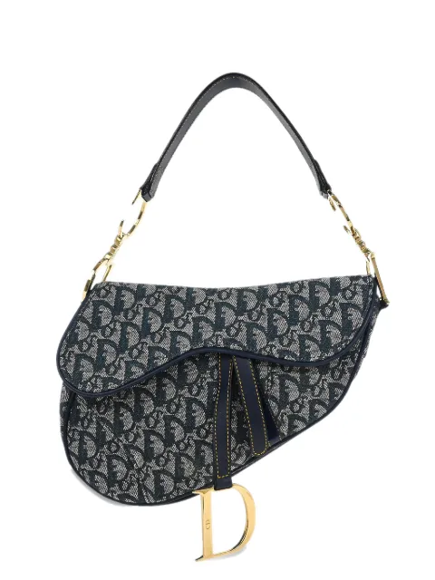 Christian Dior Pre-Owned 2000 Saddle Oblique jacquard tote bag Blue 116897