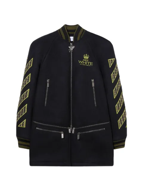 Off-White embroidered coat Black OMEK007W25FAB0021070