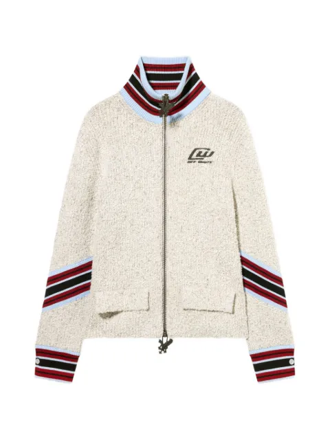 Off-White striped zip cardigan Neutrals OMHY002W25KNI0010510