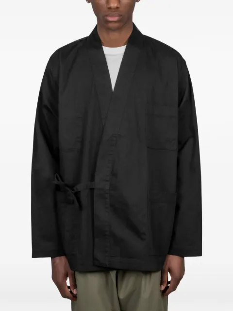 Universal Works wrap-front kimono Black 00115