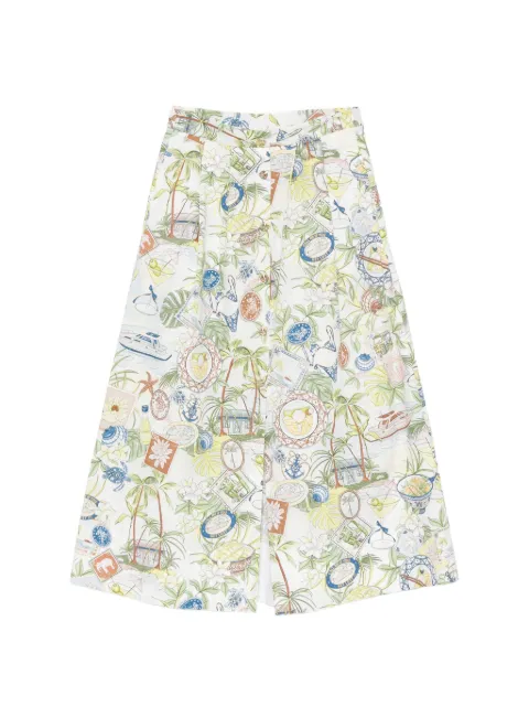 Maje printed maxi skirt with shorts White MFPJU01659
