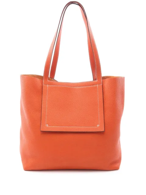 Hermès Pre-Owned 2021 Clemence Double Sens 46 tote bag Orange 9ZYEIBI6FAIZ0CIK